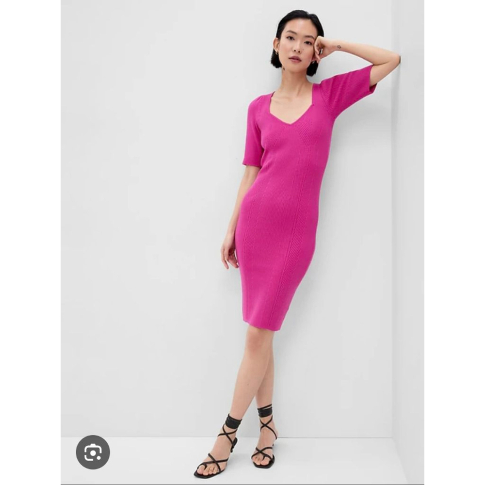 Women's‎ GAP Fuchsia Ribbed Knit Midi Dress M